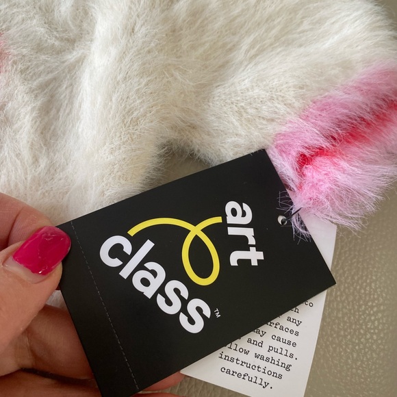 2 Heart Pullover Fuzzy Sweater by ART CLASS size Girls 10/12 - Picture 6 of 11